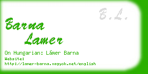 barna lamer business card